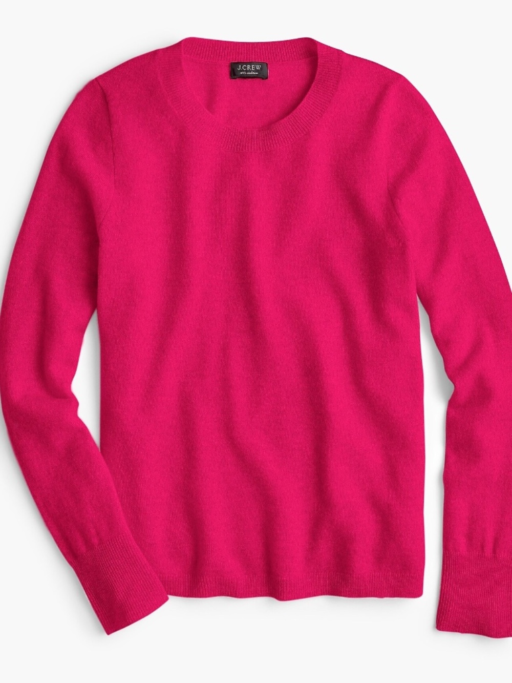 J.Crew Cashmere Slim-fit Crewneck Sweater in Fresh Berry